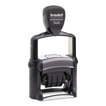 Trodat 5444 Self-Inking 1 in. x 1.63 in. Professional 5-in-1 Date Stamp - Blue/Red