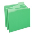 File Folders | Universal UNV10502 1/3-Cut Tabs Deluxe Colored Top Tab File Folders - Letter Size, Green/Light Green (100/Box) image number 1