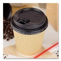Cups and Lids | Karat C-KRC510 10 oz Ripple Hot Cups - Kraft/White (500/Carton) image number 3