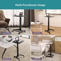 Office Desks & Workstations | Kantek STS300B 23.5 in. x 20.5 in. x 29.75 in. to 44.25 in. Mobile Sit-to-Stand Desk - Black image number 3