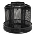 Desktop Organizers | Rolodex 1773083 6.5 in. Diameter x 6.5 in. Height 8 Compartments Steel Wire Mesh Spinning Desk Sorter - Black image number 0