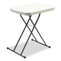 Office Desks & Workstations | Alera 65604 25.6 in. x 17.7 in. x 19 in. to 28 in. Rectangular Height-Adjustable Personal Folding Table - White Top/Dark Gray Legs image number 1