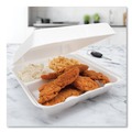 Just Launched | Dart 95HT3R 9.25 in. x 9.5 in. x 3 in. 3-Compartment Foam Hinged Lid Containers - White (200/Carton) image number 5