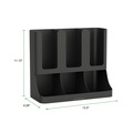 Breakroom Supplies | Mind Reader UPRIGHT6BLK 11.5 in. x 6.5 in. x 15 in. 6-Section Flume Upright Coffee Condiment/Cup Organizer - Black image number 5