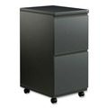 Office Carts & Stands | Alera ALEPBFFCH 14.96 in. x 19.29 in. x 27.75 in. 2 Legal/Letter-Size File Drawers Left or Right File Pedestal with Full-Length Pull - Charcoal image number 0