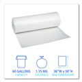 Just Launched | Boardwalk X7658XCKR01 38 in. x 58 in. 60 gal. 1.75 mil Low Density Can Liners - Clear (100/Carton) image number 4