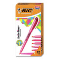 Highlighters | BIC BL11 PNK Brite Liner Chisel Tip Highlighter - Fluorescent Pink Ink/Pink/Black Barrel (1-Dozen) image number 4