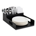 Breakroom Supplies | Mind Reader PSNAPUT-BLK 15.2 in. x 11.5 in. x 4.45 in. Network Collection Utensil, Napkin and Plate Countertop Plastic Organizer - Black image number 3