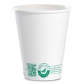 Cups and Lids | SOLO 378PLA-PLANET 8 oz. Compostable Paper Hot Cups - White/Green (50/Pack) image number 0