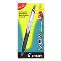 Pens | Pilot 26106 VBall RT Extra-Fine 0.5 millimeter Retractable Liquid Ink Rollerball Pen - Black Ink/Black/White Barrel (1-Dozen) image number 0