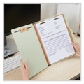 File Folders | Universal UNV10271 6-Section 2-Divider Pressboard Classification Folders - Letter, Green (10/Box) image number 6