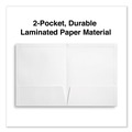 Report Covers & Pocket Folders | Universal UNV56417 2-Pocket 11 in. x 8-1/2 in. Laminated Cardboard Paper Portfolios - White (25/Pack) image number 4
