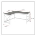 Office Desks & Workstations | Alera ALEWSF5959GY 58.27 in. x 58.27 in. x 29.53 in. L-Shaped Farmhouse Desk - Gray/White image number 3