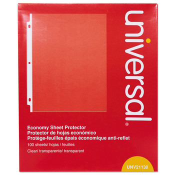 Universal UNV21130 Top-Load Economy Letter Size Poly Sheet Protectors (100/Box)