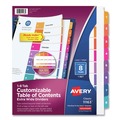 Back to School Sale | Avery 11163 Ready Index 11 in. x 9.25 in. 8-Tab 1 to 8 Extra Wide Tabs Customizable TOC Dividers - Multicolor Tabs/White (1-Set) image number 0