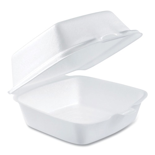 Just Launched | Dart 50HT1 5.38 in. x 5.5 in. x 2.88 in. Foam Hinged Lid Containers - White (500/Carton) image number 0