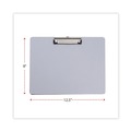 Clipboards | Universal UNV40302 0.5 in. Clip Capacity 11 in. x 8.5 in. Landscape Orientation Plastic Brushed Aluminum Clipboard - Silver image number 4