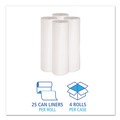 Just Launched | Boardwalk H7658HWKR01 38 in. x 58 in. 60 gal. Low-Density Waste Can Liners - White (100/Carton) image number 3