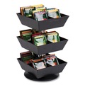 Breakroom Supplies | Mind Reader TEASWIV3T-BLK 6.75 in. x 6.75 in. x 11.5 in. 3-Tier 12-Compartment Anchor Collection Tea and Condiment Carousel Countertop Organizer - Black image number 5