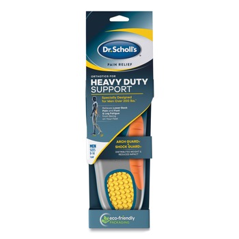 Dr. Scholl's 87104125 Pain Relief Orthotic Heavy Duty Support Insoles - Men Sizes 8 to 14, Gray/Blue/Orange/Yellow (1-Pair)