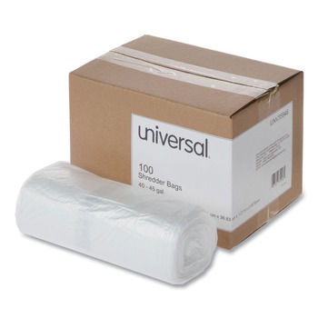 OFFICE ELECTRONICS AND BATTERIES | Universal UNV35946 40 - 45 Gallon High-Density Shredder Bags - Clear (100/Box)