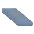 Mops | Boardwalk BWKMFM185BCFDZ 18 in. x 5 in. Hook and Loop Back Split Microfiber Mop Head - Blue (1 Dozen) image number 0