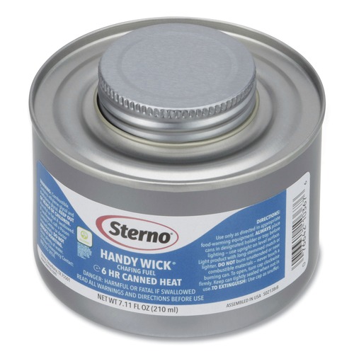 Breakroom Supplies | Sterno 10368 6 Hour Burn 7.11 oz Can Methanol Handy Wick Chafing Fuel (24/Carton) image number 0