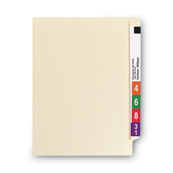 Smead 24109 9 in. High Front Straight Tabs Letter Size 0.75 in. Expansion Heavyweight End Tab Folders - Manila (100/Box)