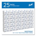 Paper Towels and Napkins | Scott 01960 7.8 in. x 12.4 in. 1-Ply Pro Scottfold Towels - White (25 Packs/Carton) image number 2