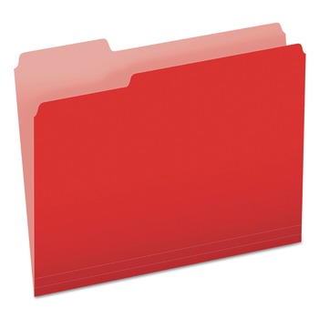  | Pendaflex 152 1/3 RED 1/3-Cut Tabs Assorted Letter Size Colored File Folders - Red/Light Red (100/Box)
