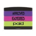 Stamps & Stamp Supplies | Trodat 8802 1.81 in. x 0.63 in. Approved Entered Paid Interlocking Stack Stamp - Assorted Fluorescent Ink image number 1