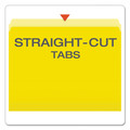 File Folders | Pendaflex 152 YEL Letter Size Straight Tabs Colored File Folders - Yellow/Light Yellow (100/Box) image number 1