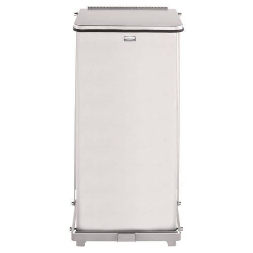 Trash & Waste Bins | Rubbermaid Commercial FGST12SSPL 6.5 gal. Defenders Heavy-Duty Steel Step Can - Stainless Steel image number 0