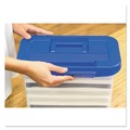 Boxes & Bins | Bankers Box 0086301 14.25 in. x 8.63 in. x 11.06 in. Heavy-Duty Portable File Box - Clear/Blue image number 6