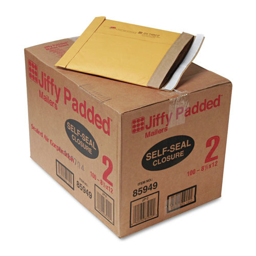 Envelopes & Mailers | Sealed Air 67068 Jiffy #2 Paper Padding Self-Adhesive Closure 8.5 in. x 12 in. Padded Mailer - Natural Kraft (100/Carton) image number 0