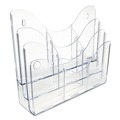 Desk Shelves | Deflecto 47631 14 in. x 3.5 in. x 11.5 in. 3-Tier Document Organizer with 6 Removable Dividers - Clear image number 1