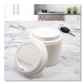 Cups and Lids | Dart TL1224TG Solo Traveler Sip Through Lids for ThermoGuard 12 oz to 24 oz Hot Cups - White (1200/Carton) image number 2