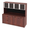 Office Desks & Workstations | Alera ALEVA287215MC Valencia Series 70.63 in. x 15 in. x 35.38 in. Hutch with Doors - Medium Cherry image number 6