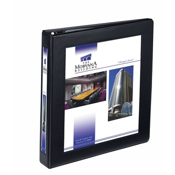 Avery 68054 11 in. x 8.5 in. 1 in. Capacity 3 Rings Framed View Heavy-Duty Binders - Black (12/Carton)