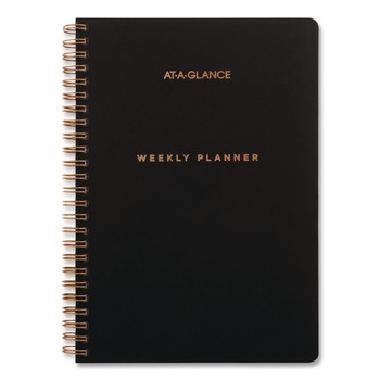 AT-A-GLANCE YP20LA05 8 in. x 5 in. 12-Month (Jul 2025-Jun 2026) Signature Lite Academic Weekly Monthly Planners - Black Cover