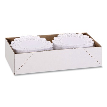COASTERS | Hoffmaster 500236 8 in. Round Cambridge Lace Doilies - White (1000/Carton)