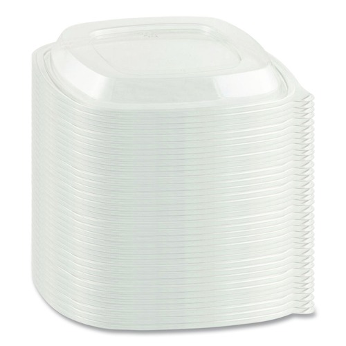 Food Trays, Containers, and Lids | Anchor 4308100 8 in. Crystal Classics Square Lid - Clear (150/Carton) image number 0