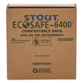 Trash Bags | Stout by Envision E2430E85 13 Gallon 0.85 mil 24 in. x 30 in. EcoSafe-6400 Bags - Green (45/Box) image number 3