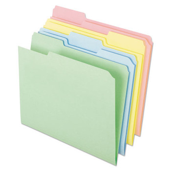 FILE FOLDERS | Pendaflex C21 1/3 PASR Letter Size Assorted 1/3-Cut Tabs Pastel Colored File Folders - Assorted Colors (100/Box)