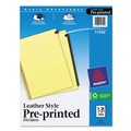 Just Launched | Avery 11352 11 in. x 8.5 in. 31-Tab Preprinted Leather 1 to 31 Tab Dividers with Gold Reinforced Edge - Black/Buff (1-Set) image number 0