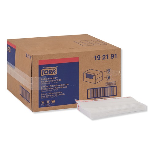Cleaning Cloths | Tork 192191 13 in. x 24 in. Foodservice Cloth - White (150/Carton) image number 0