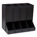 Breakroom Supplies | Mind Reader CPODBK-BLK 14.25 in. x 9 in. x 12.15 in. 4-Compartment Anchor Collection Single Serve Pod Countertop Dispenser - Black image number 0