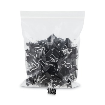 Universal UNV10199VP Binder Clips in Zip-Seal Bag - Mini, Black/Silver (144/Pack)