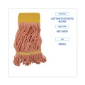 Just Launched | Boardwalk BWK501OR 5 in. Headband Cotton/Synthetic Fiber Super Loop Wet Mop Head - Small, Orange (12/Carton) image number 4
