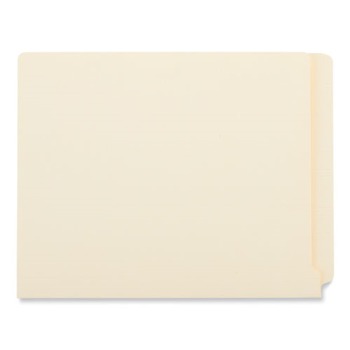 Universal UNV13300 Deluxe 9 in. Front Reinforced End Tab Folders - Letter Size, Manila (100/Box)